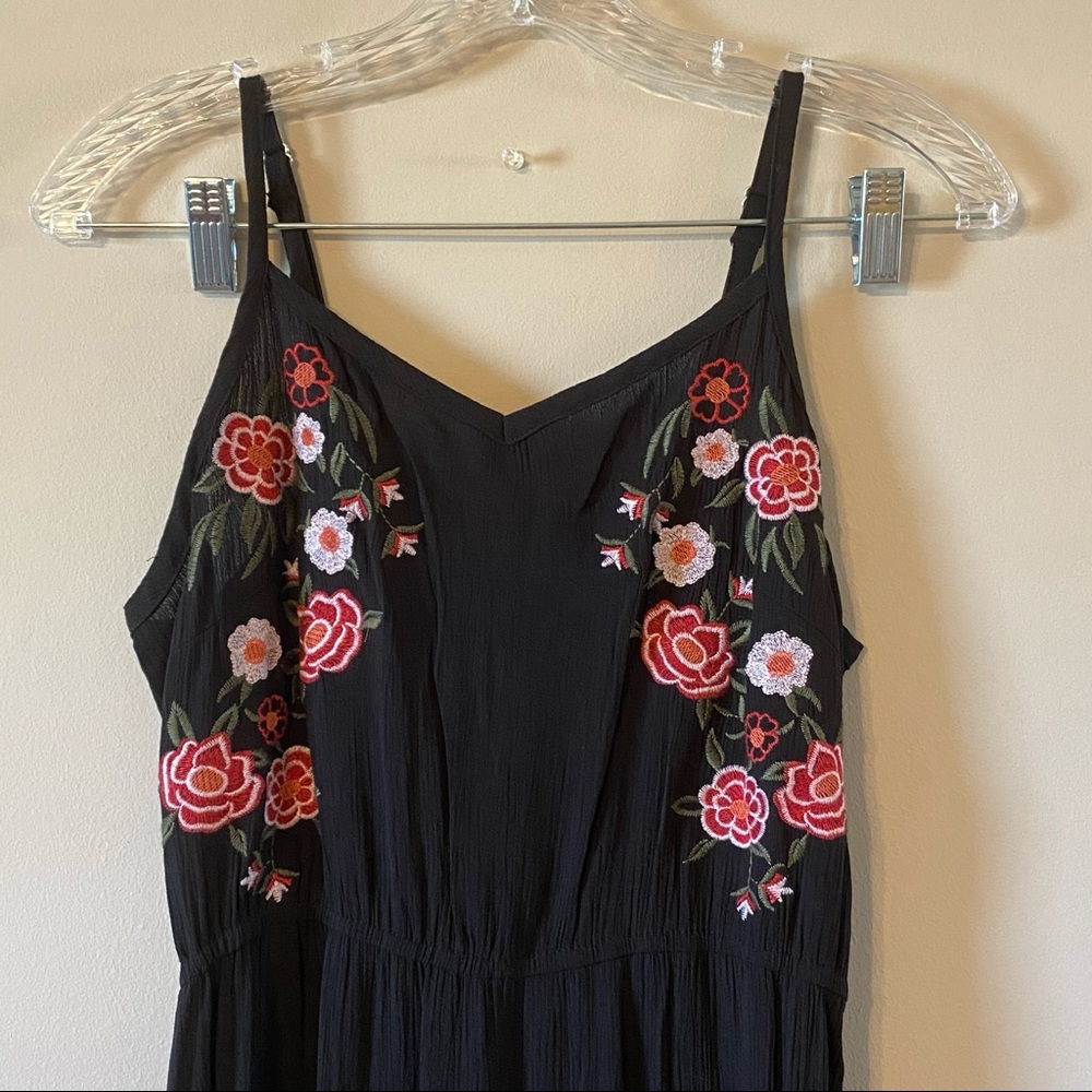 Kelly Renee Floral Embroidered Black Maxi Dress